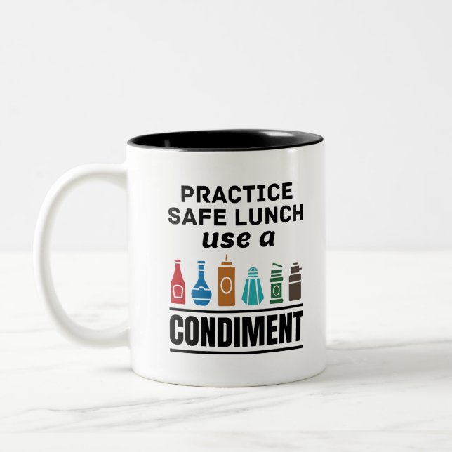 Lunch Lady Cafeteria Food Service Safe Lunch Funny Two-Tone Coffee Mug (Left)