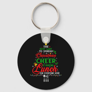Lunch Lady Christmas Xmas School Cafeteria Lunch L Keychain