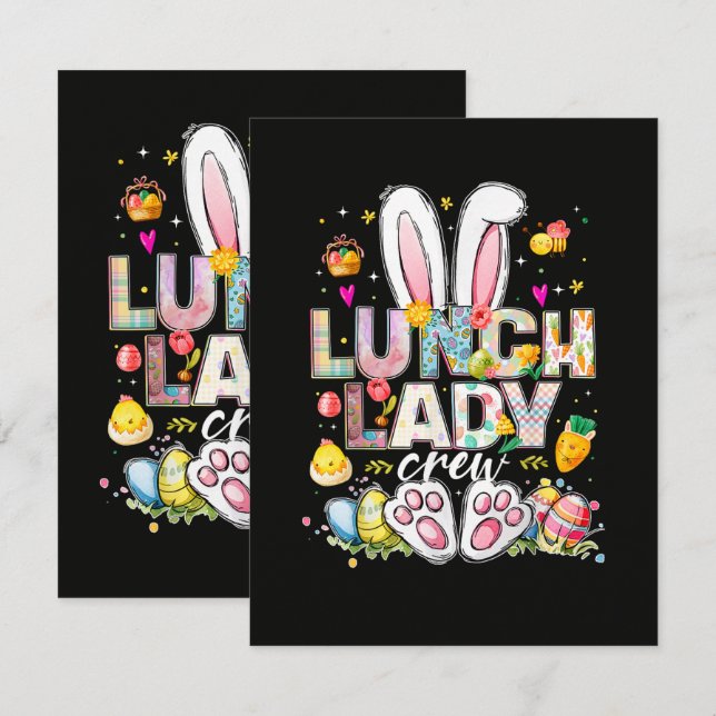 Lunch Lady Crew Funny Bunny Card (Front/Back)