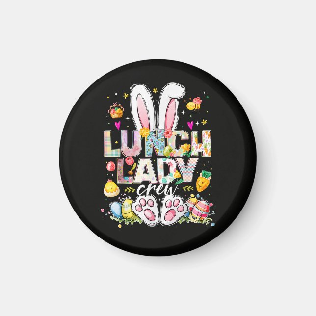 Lunch Lady Crew Funny Bunny Magnet (Front)
