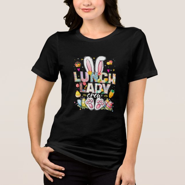 Lunch Lady Crew Funny Bunny Tri-Blend Shirt (Front)