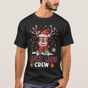 Lunch Lady Crew Reindeer Funny Lunch Lady Xmas T-Shirt