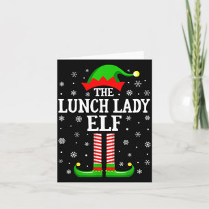 Lunch Lady Elf Funny Christmas Family Matching  Card