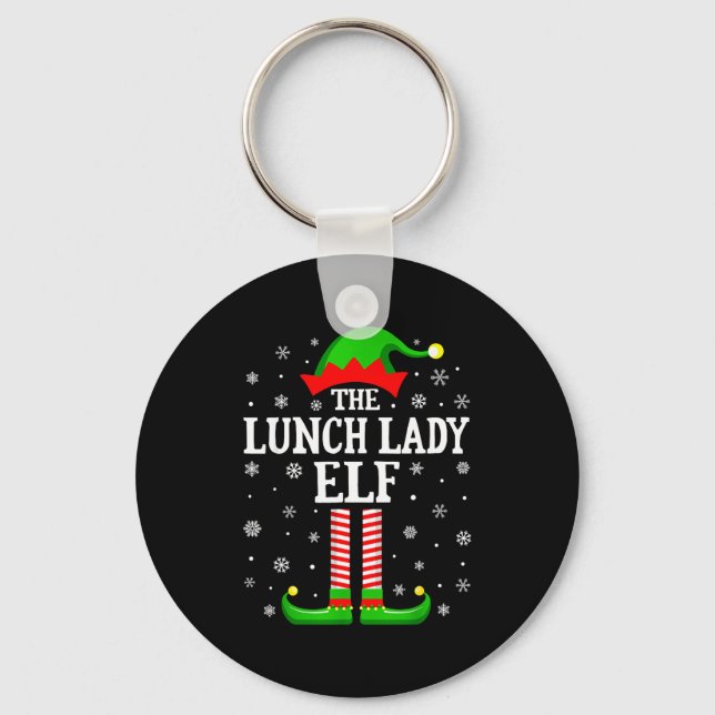 Lunch Lady Elf Funny Christmas Family Matching  Keychain (Front)