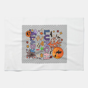 Lunch Lady Halloween Witch Moon Pumpkin_1 Kitchen Towel