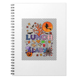 Lunch Lady Halloween Witch Moon Pumpkin_1 Notebook