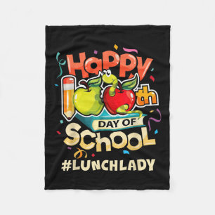 Lunch Lady Happy 100th Day Of School Fleece Blanket