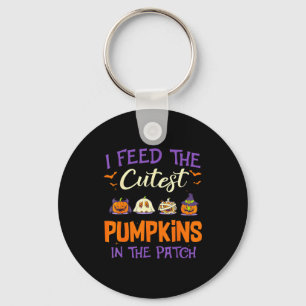 Lunch Lady I Feed The Cutest Pumpkins Lover Hallow Keychain