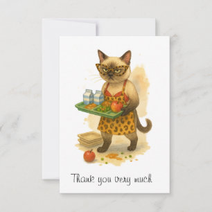 Lunch Lady is serving food  Thank You Card