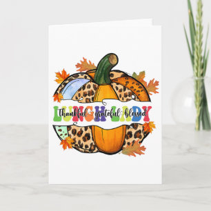 Lunch Lady Leopard Pumpkin Fall Autumn Card