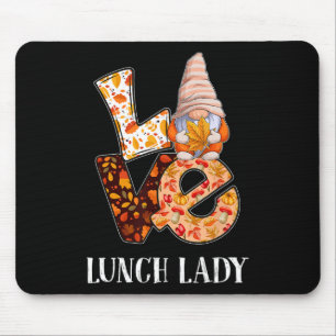 Lunch Lady Love Autumn Fall Gnome For Teachers 1 Mouse Pad
