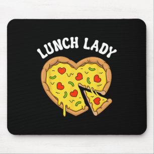 Lunch Lady Pizza Heart School Cafeteria Worker Val Mouse Pad