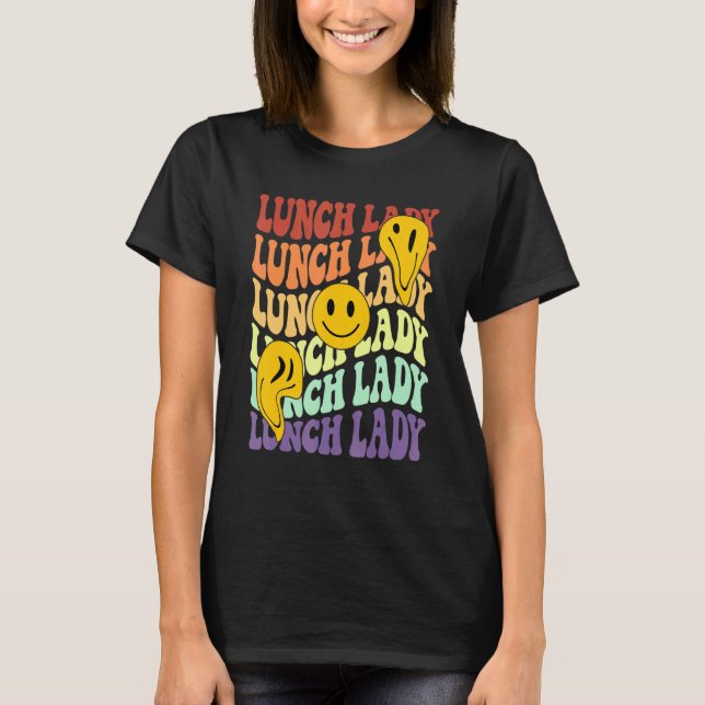 lunch lady retro smile face back to school Cafeter T-Shirt (Front)