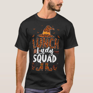 Lunch Lady Squad Leopard Witch'S Hat Halloween Lun T-Shirt