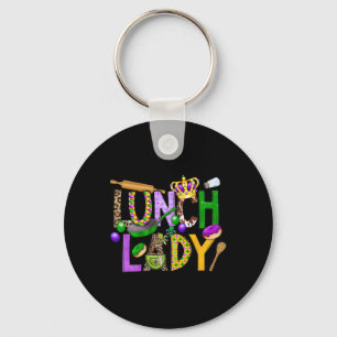 Lunch Lady Squad Mardi Gras Fat Tuesday Cafeteria Keychain