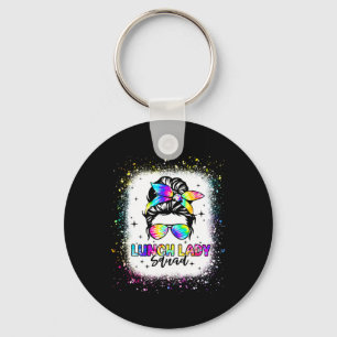 Lunch Lady Squad Messy Bun Girl First Day Ck To Sc Keychain