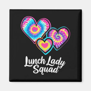Lunch Lady Squad Tie Dye Hearts Cafeteria Staff La Magnet