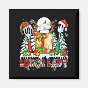 Lunch Lady Xmas Colorful Cosplay Santa Reindeer El Magnet