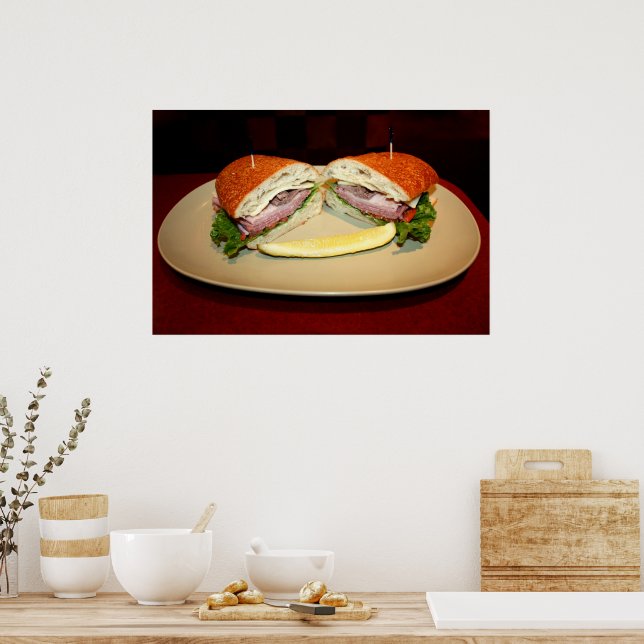 Lunch Time Sandwich Smile Poster (Kitchen)