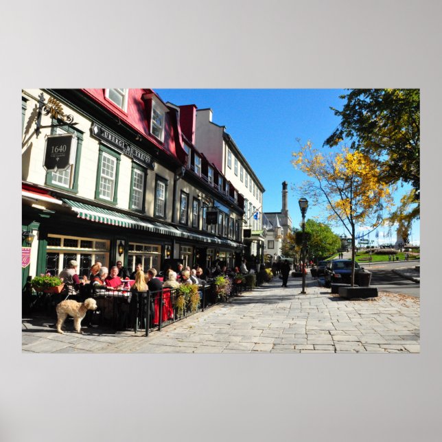 Lunch Vieux Quebec City Street Canada Poster (Front)