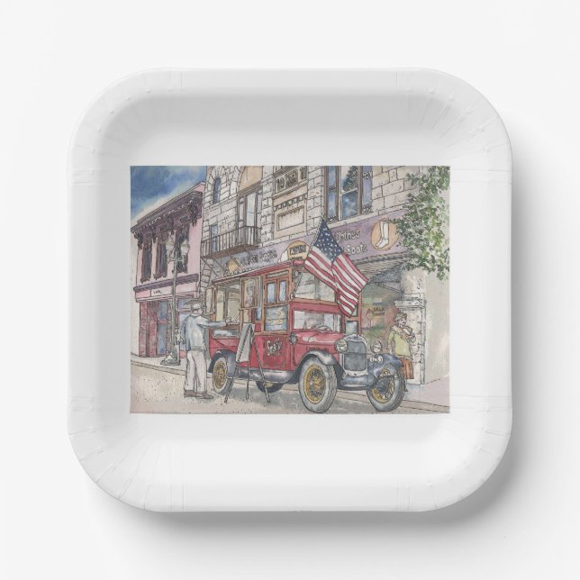 Lunch Wagon Paper Plate (Front)