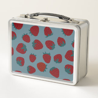 Lunchbox classique avec fraises sur Turquoise