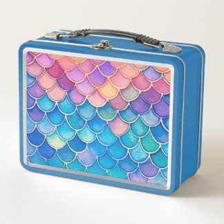 Lunchbox en métal bleu clair