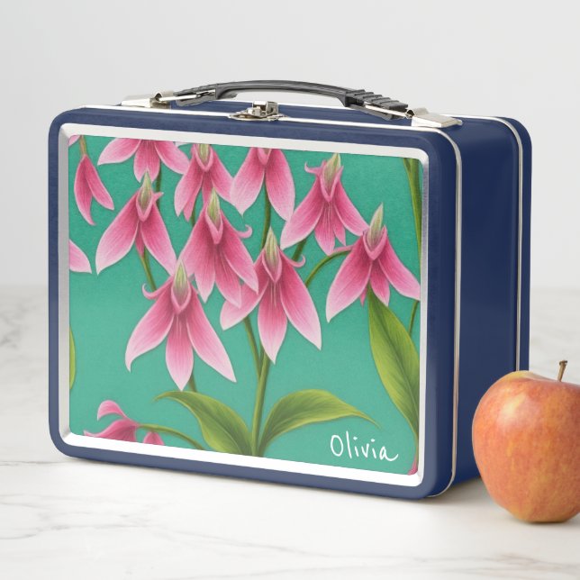 Lunchbox en métal floral personnalisé (En situation)