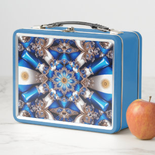 Lunchbox en métal inoxydable aux couleurs argentin