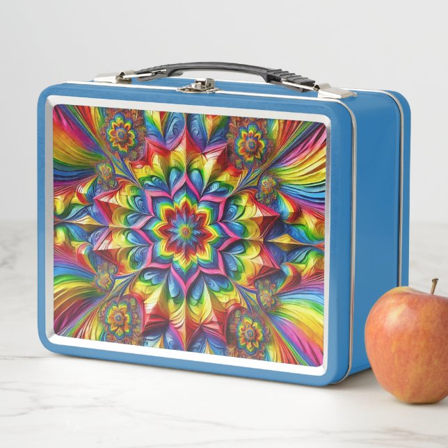 Lunchbox en métal inoxydable avec couleurs LGBTQ (En situation)