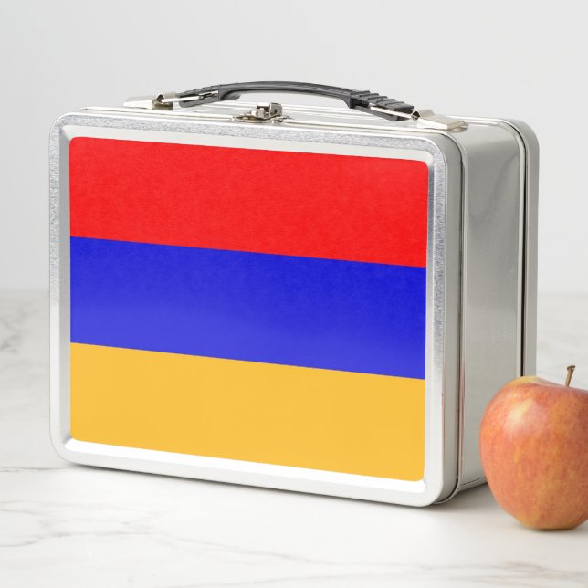 Lunchbox en métal inoxydable avec drapeau d'Arméni (En situation)