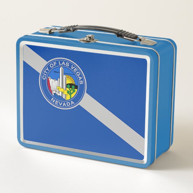 Lunchbox en métal inoxydable avec drapeau de Las V (Devant)