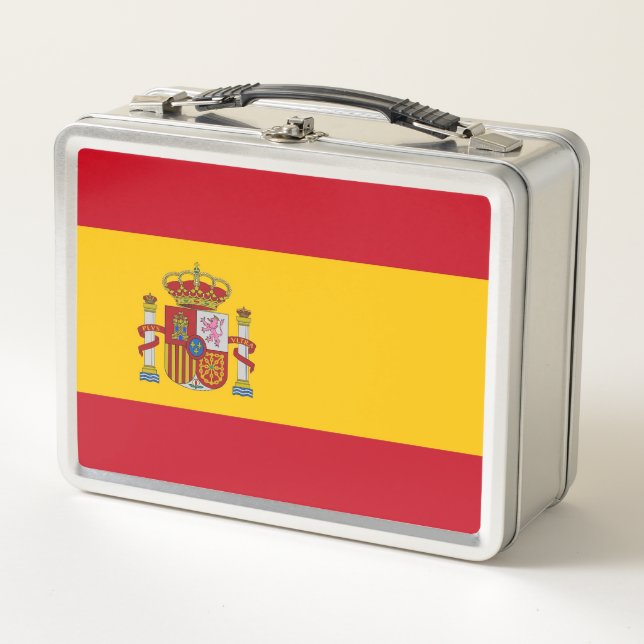 Lunchbox en métal inoxydable avec drapeau d'Espagn (Devant)