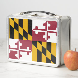 Lunchbox en métal inoxydable avec drapeau du Maryl