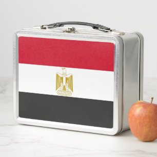 Lunchbox en métal inoxydable avec drapeau égyptien