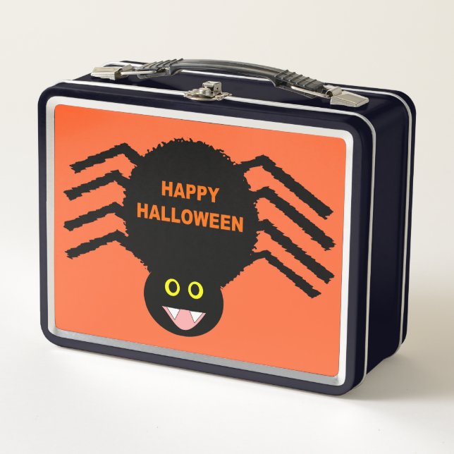 Lunchbox en métal noir d'Halloween (Devant)