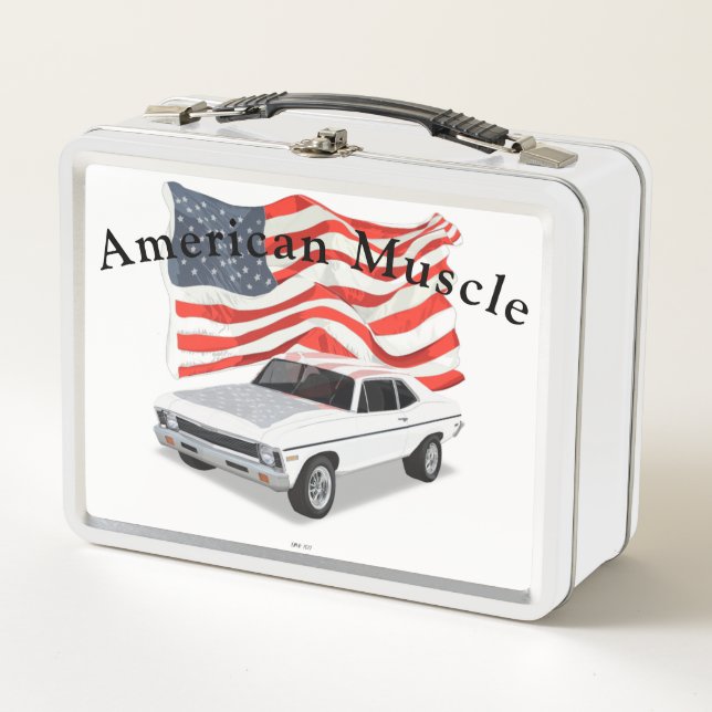 Lunchbox métallique American Muscle White Nova (Devant)