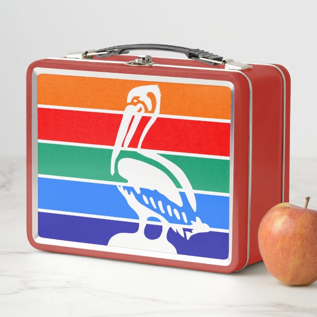 Lunchbox métallique avec drapeau de Saint-Pétersbo (En situation)