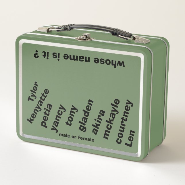 Lunchbox W/ Unisex Names / DONT LE NOM EST-IL ? (Devant)