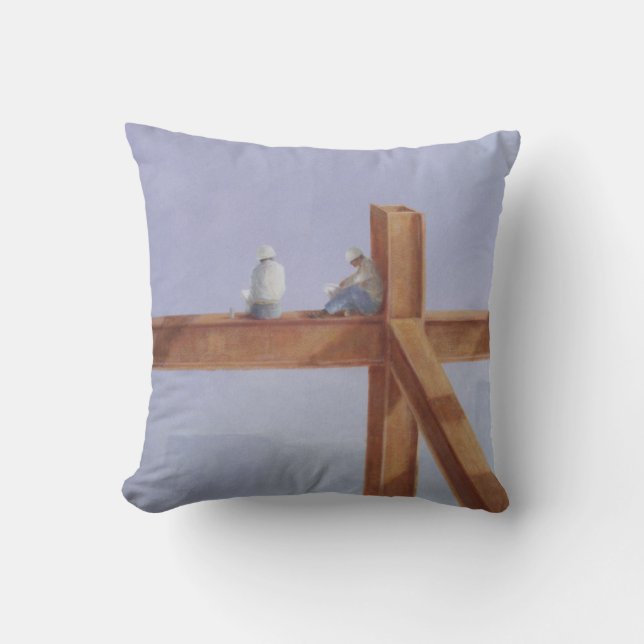 Lunchbreak 1985 throw pillow (Front)