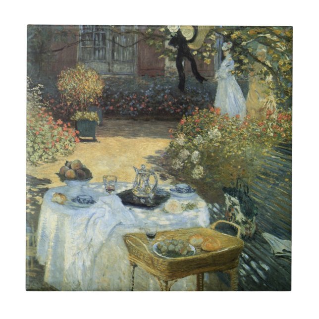 Luncheon by Claude Monet, Vintage Impressionism Tile (Front)