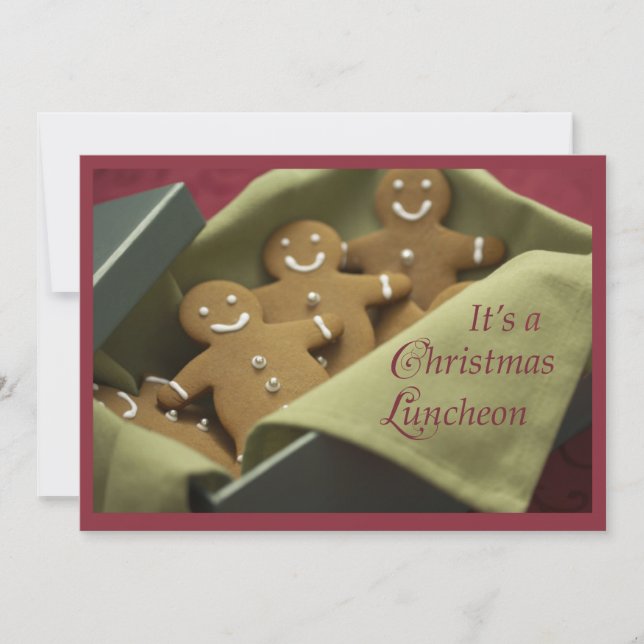 Luncheon Gingerbread Christmas Invitation (Front)