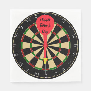 Luncheon Napkin with Dart Board for Fathers Day