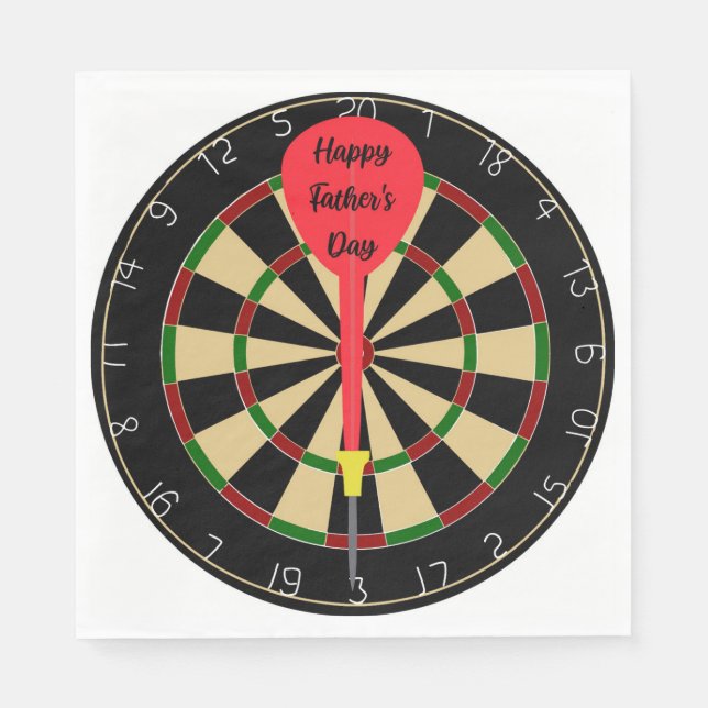 Luncheon Napkin with Dart Board for Fathers Day (Front)