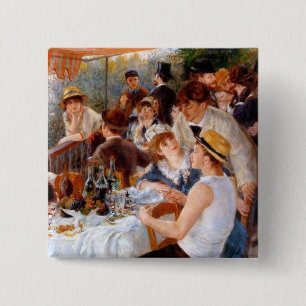 Luncheon of the Boating Party 2 Inch Square Button