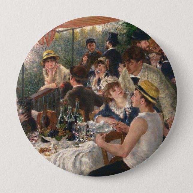 Luncheon of the Boating Party - Auguste Renoir 4 Inch Round Button (Front)