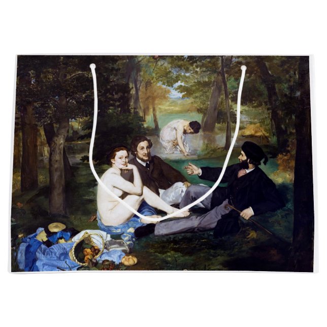 Luncheon on the Grass, Manet Large Gift Bag (Front)