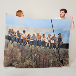 Lunchtime Atop a Skyscraper Remastered 1932 Fleece Blanket