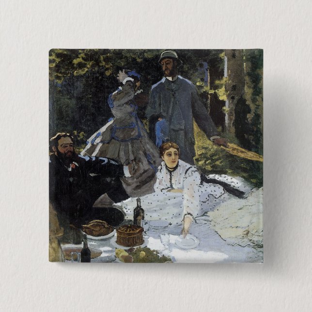 Lunchtime on the Grass 2 Inch Square Button (Front)