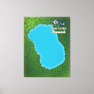 Lund Fjord Denmark map Canvas Print